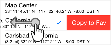 Swipe a row to copy example